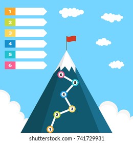Route to the top infographic. Vector illustration.
