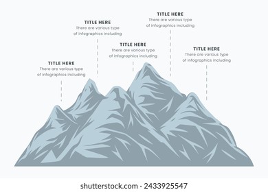 Route to the Top of the Mountain Infographic Design, Business Strategy, and Target. climbing route to the goal. Vector illustration flat design.