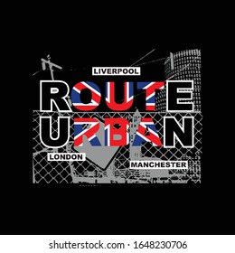 route urban typography, vector illustration