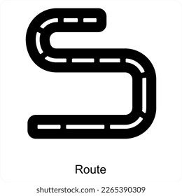 Concepto de icono de ruta y vacaciones