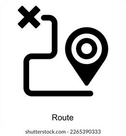 Route and vacation icon concept