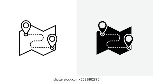 Conjunto de iconos de vector de ruta. Ilustrador de Vector de stock. EPS 10