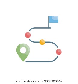 Route vector flat icon style illustration. Eps 10 file