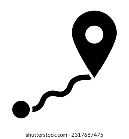 Route Vector Glyph Icon For Personal And Commercial Use.
