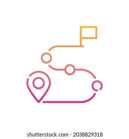 Route vector gradient icon style illustration. Eps 10 file
