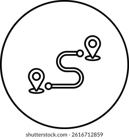 Route vector icon. Can be used for printing, mobile and web applications.