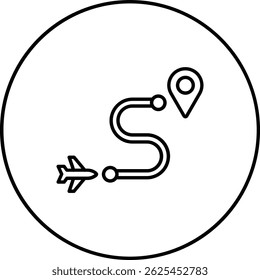 Ícone do vetor de rota. Pode ser usado para impressão, aplicativos móveis e da Web.