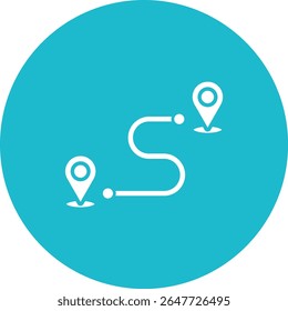 Ícone do vetor de rota. Pode ser usado para impressão, aplicativos móveis e da Web.