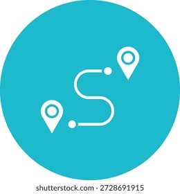 Ícone do vetor de rota. Pode ser usado para impressão, aplicativos móveis e da Web.