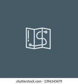 Route vector icon. Route concept stroke symbol design. Thin graphic elements vector illustration, outline pattern for your web site design, logo, UI. EPS 10.