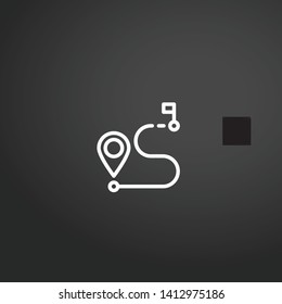Route vector icon. Route concept stroke symbol design. Thin graphic elements vector illustration, outline pattern for your web site design, logo, UI. EPS 10.