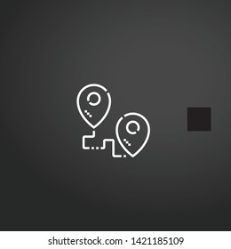 Route vector icon. Route concept stroke symbol design. Thin graphic elements vector illustration, outline pattern for your web site design, logo, UI. EPS 10.