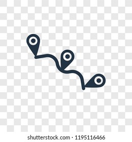 Route vector icon isolated on transparent background, Route transparency logo concept