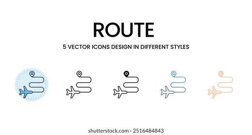Ícone de vetor de rota pronto para usar a ilustração de vetor