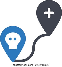 route Vector illustration on a transparent background. Premium quality symmbols. Glyphs vector icons for concept and graphic design.