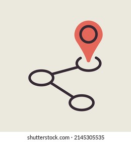 Route vector isolated icon. Navigation sign. Graph symbol for travel and tourism web site and apps design, logo, app, UI