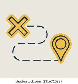 Route vector isolated icon. Navigation sign. Graph symbol for travel and tourism web site and apps design, logo, app, UI