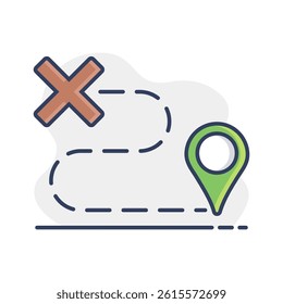 Route vector isolated icon. Navigation sign. Graph symbol for travel and tourism web site and apps design, logo, app, UI