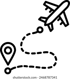 Route Vector Line Icon Design