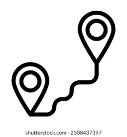 Route Vector Thick Line Icon For Personal And Commercial Use.
