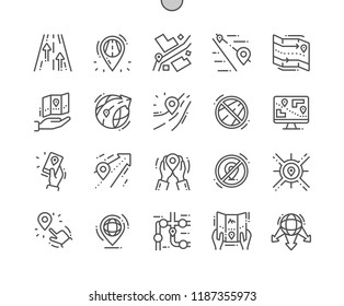 Route Well-crafted Pixel Perfect Vector Thin Line Icons 30 2x Grid for Web Graphics and Apps. Simple Minimal Pictogram