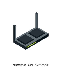 router antenna technology hardware device computer vector illustration isometric