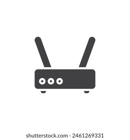 Router antenna vector icon. filled flat sign for mobile concept and web design. Router device glyph icon. Wifi modem symbol, logo illustration. Vector graphics