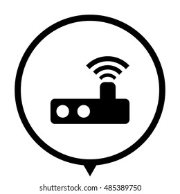 Router - black vector  icon; map pointer