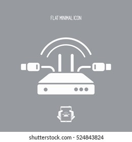 Router cable - Flat minimal icon