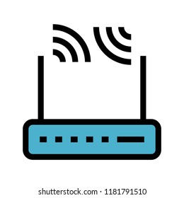 router colour line vector icon
