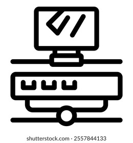 Router and computer showing internet connection status, networking and internet equipment