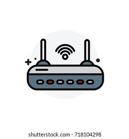 router concept Isolated Line Vector Illustration editable Icon