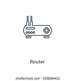 Router concept line icon. Linear Router concept outline symbol design. This simple element illustration can be used for web and mobile UI/UX.