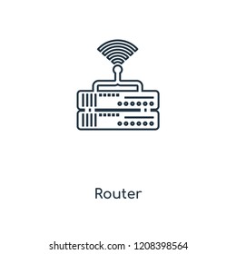 Router concept line icon. Linear Router concept outline symbol design. This simple element illustration can be used for web and mobile UI/UX.