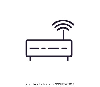 Router concept. Modern outline high quality illustration for banners, flyers and web sites. Editable stroke in trendy flat style. Line icon of device. 