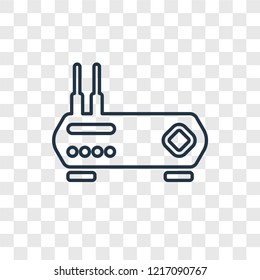 Router concept vector linear icon isolated on transparent background, Router concept transparency concept in outline style