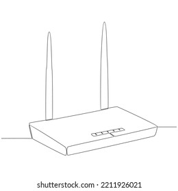 Router Continuous Line Drawing, Minimalist Line Drawing Router