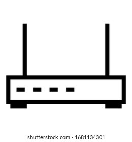 Router Device Icon Symbol. Outline Style