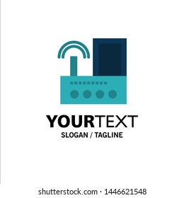 Router, Device, Signal, Wifi, Radio Business Logo Template. Flat Color