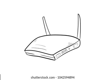 router doodle icon vector 
