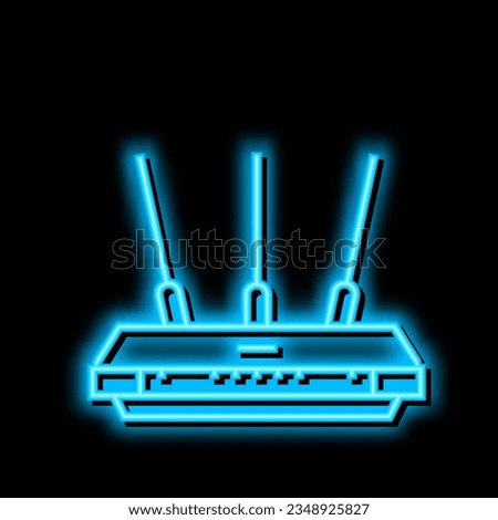 router electronic equipment neon light sign vector. router electronic equipment illustration