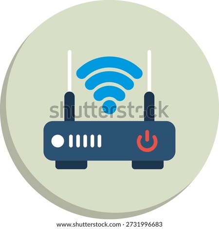 Router Flat Circle Style Icon