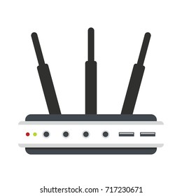 Router flat icon vector illustration for design and web isolated on white background. Router Wi Fi vector object for label web and advertising