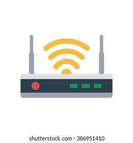 Router flat icon. Vector router. Router and signal symbol. Wi-Fi router