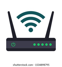 Router flat icon. Router icon. Wi-Fi router. Web site page and mobile app design vector element.