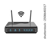 router flat icon-modem sign-wireless illustration-network illustration-adsl isolated-wifi vector