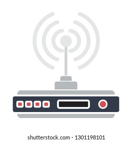 router flat icon-modem sign-wireless illustration-network illustration-adsl isolated-wifi vector - Vector
