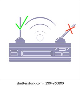router flat icon-modem sign-wireless illustration-network illustration-adsl isolated-wifi vector