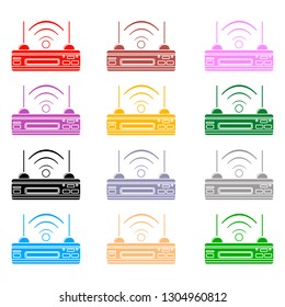 router flat icon-modem sign-wireless illustration-network illustration-adsl isolated-wifi vector
