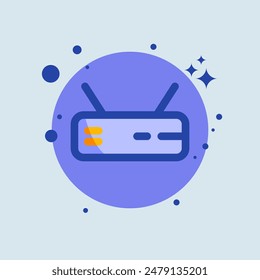 Router flat illustration. Network connection signs vector illustration.